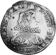 Italy 2 Doppie Paolo Besso ND KM# 18 P FER MA L DVX A C S R E F E V coin obverse Italy 2 Doppie Paolo Besso ND KM# 18 P FER MA L DVX A C S R E F E V coin obverse