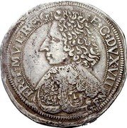 Italy 2 Ducatone Francesco I d'Este ND (1651) DAV# 4035A FR I MV R E C DV VIII coin obverse Italy 2 Ducatone Francesco I d'Este ND (1651) DAV# 4035A FR I MV R E C DV VIII coin obverse