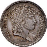 Italy 2 Lire Joachim Murat 1813 KM# 258 GIOACCHINO NAPOLEONE 1813 coin obverse Italy 2 Lire Joachim Murat 1813 KM# 258 GIOACCHINO NAPOLEONE 1813 coin obverse