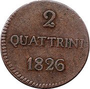 Italy 2 Quattrino Carlo II. Lucca 1826 KM# A33 2 QUATTRINI 1826 coin reverse