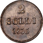 Italy 2 Soldo Carlo II. Lucca 1835 KM# 36 2 SOLDI 1835 coin reverse Italy 2 Soldo Carlo II. Lucca 1835 KM# 36 2 SOLDI 1835 coin reverse
