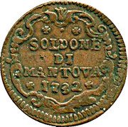Italy 2 Soldo (Soldone) Carlo VI 1732 KM# 250 SOLDONE DI MANTOVA 1732 coin reverse Italy 2 Soldo (Soldone) Carlo VI 1732 KM# 250 SOLDONE DI MANTOVA 1732 coin reverse