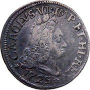 Italy 20 Soldo Carlo VI 1725 KM# 139 CAROLVS VI IMP ET HI REX coin obverse