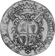 Italy 20 Zecchino Filippo IV 1643 KM# 52 MEDIOLANI DVX ET C coin reverse