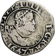 Italy 3 Carlini Philip IV 1647 GM/P KM# 85 PHILIPP IIII DEI GRA. 1647 coin obverse