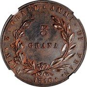 Italy 3 Grana Joachim Murat 1810 KM# 254 PRIN E GRAND'AMMI DI FRAN 3 GRANA 1810 coin reverse Italy 3 Grana Joachim Murat 1810 KM# 254 PRIN E GRAND'AMMI DI FRAN 3 GRANA 1810 coin reverse