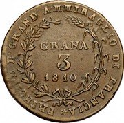 Italy 3 Grana Joachim Murat 1810 KM# 253 PRINCIPE E GRAND' AMMIRAGLIO DI FRANCIA GRANA 3 1810 coin reverse Italy 3 Grana Joachim Murat 1810 KM# 253 PRINCIPE E GRAND' AMMIRAGLIO DI FRANCIA GRANA 3 1810 coin reverse
