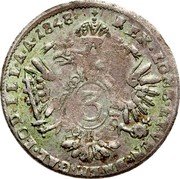 Italy 3 Kreuzer (Carantani) Ferdinand I 1848 GM KM# 278 REX LOMB ET VEN DALM GAL LOD ILL A A 1848 coin reverse Italy 3 Kreuzer (Carantani) Ferdinand I 1848 GM KM# 278 REX LOMB ET VEN DALM GAL LOD ILL A A 1848 coin reverse