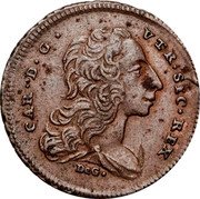 Italy 4 Cavalli Carlo. Naples 1750 DeG//MM KM# 156 CAR D G UTR SIC REX D G coin obverse Italy 4 Cavalli Carlo. Naples 1750 DeG//MM KM# 156 CAR D G UTR SIC REX D G coin obverse
