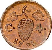 Italy 4 Cavalli Ferdinando IV 1791 P KM# 201 C 4 1792 coin reverse Italy 4 Cavalli Ferdinando IV 1791 P KM# 201 C 4 1792 coin reverse