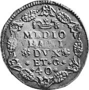 Italy 40 Soldo Filippo IV 1655 KM# 59 MEDIO LANI DVX ET C 40 coin reverse Italy 40 Soldo Filippo IV 1655 KM# 59 MEDIO LANI DVX ET C 40 coin reverse