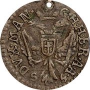 Italy 5 Soldo Carlo VI 1732 KM# 251 G H H B R A A DVX MAN S 5 coin reverse Italy 5 Soldo Carlo VI 1732 KM# 251 G H H B R A A DVX MAN S 5 coin reverse