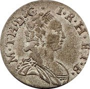 Italy 5 Soldo Maria Theresa 1758 KM# 170 M TH D G I R H ET B coin obverse Italy 5 Soldo Maria Theresa 1758 KM# 170 M TH D G I R H ET B coin obverse