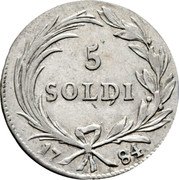 Italy 5 Soldo Joseph II. Milan 1784 KM# 204 5 SOLDI 17 84 coin reverse Italy 5 Soldo Joseph II. Milan 1784 KM# 204 5 SOLDI 17 84 coin reverse