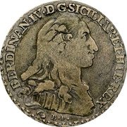 Italy 50 Grana Ferdinando IV 1785 BP//C-CC KM# 192 FERDINAN IV D G SICILIAR ET HIE REX B P coin obverse