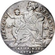 Italy 60 Grana Carlo 1747 MMR-DG KM# 148 PHILIP NAT A 1747 FIRMATA SECURITAS M M R coin reverse