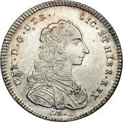 Italy 60 Grana Carlo I 1750 DeG//MM-R KM# 161 CAR D G UTR SIC ET HIER REX DE G coin obverse