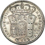 Italy 60 Grana Carlo I 1750 DeG//MM-R KM# 161 HISPANIAR INFANS 1750 M M R G 60 coin reverse