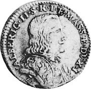 Italy 7 Bolognini Marquisate 1667 KM# 40 ALBERIC II S RIE MASSAE DVX I coin obverse Italy 7 Bolognini Marquisate 1667 KM# 40 ALBERIC II S RIE MASSAE DVX I coin obverse