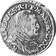 Italy 8 Bolognini (Giulio) Massa di Lunigiano 1664 KM# 38 ALBERIC S R I E MASSÆ DVX I 8 coin obverse Italy 8 Bolognini (Giulio) Massa di Lunigiano 1664 KM# 38 ALBERIC S R I E MASSÆ DVX I 8 coin obverse