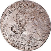 Italy 8 Bolognini (Giulio) Massa di Lunigiano 1662 KM# 36 ALBERICVS CVBO MAISRIMASSAE PRIN coin obverse Italy 8 Bolognini (Giulio) Massa di Lunigiano 1662 KM# 36 ALBERICVS CVBO MAISRIMASSAE PRIN coin obverse