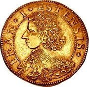 Italy 8 Scudo D'oro Francesco I ND (1634) FR# 775 FRAN I ESTENSIS coin obverse Italy 8 Scudo D'oro Francesco I ND (1634) FR# 775 FRAN I ESTENSIS coin obverse
