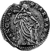 Italy Barbarina 1605 MB# 212 Mantua/ Duchy Standard Coinage SANCTA BARBARA coin obverse