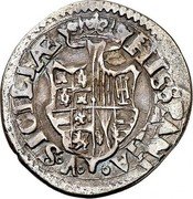 Italy Carlino Filippo IV 1634 S/C KM# 66 HISPANIA V SICILIAE coin reverse Italy Carlino Filippo IV 1634 S/C KM# 66 HISPANIA V SICILIAE coin reverse