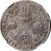 Italy Crocione Joseph II. Milan 1787 M KM# 220 ARCH AVST DVX BVRG LOTH BRAB COM FLAN coin reverse Italy Crocione Joseph II. Milan 1787 M KM# 220 ARCH AVST DVX BVRG LOTH BRAB COM FLAN coin reverse