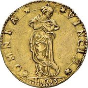 Italy Doppia Cesare d Este 1608 FR# 765 OMNIA VINCIT 1608 coin reverse Italy Doppia Cesare d Este 1608 FR# 765 OMNIA VINCIT 1608 coin reverse