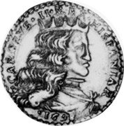 Italy Doppia Carlo II 1698 KM# 98 CAROLVS II REX HISPANIAR 1698 coin obverse Italy Doppia Carlo II 1698 KM# 98 CAROLVS II REX HISPANIAR 1698 coin obverse