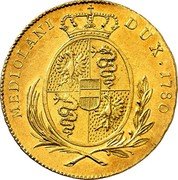 Italy Doppia Maria Theresa 1780 KM# 196 MEDIOLANI DUX 1780 coin reverse