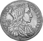 Italy Ducato Carlo II 1689 AG/A KM# 115 CARLVS II DG REX HISP coin obverse Italy Ducato Carlo II 1689 AG/A KM# 115 CARLVS II DG REX HISP coin obverse