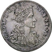 Italy Ducato Carlo II 1693 IM//AG/A KM# 121 CAR II D G REX HISP ET NEAP coin obverse Italy Ducato Carlo II 1693 IM//AG/A KM# 121 CAR II D G REX HISP ET NEAP coin obverse