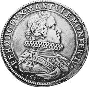 Italy Ducatone Ferdinando 1617 KM# 75 FERD DG DVX MANT VI ET MONFER IV 1617 coin obverse Italy Ducatone Ferdinando 1617 KM# 75 FERD DG DVX MANT VI ET MONFER IV 1617 coin obverse