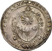 Italy Ducatone Carlo II 1649 KM# 184 TV AVTEM PERMANES coin reverse Italy Ducatone Carlo II 1649 KM# 184 TV AVTEM PERMANES coin reverse