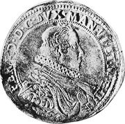 Italy Ducatone Ferdinando Gonzaga ND KM# 31 FERD D G DVX MAN VI ET M F IIII coin obverse Italy Ducatone Ferdinando Gonzaga ND KM# 31 FERD D G DVX MAN VI ET M F IIII coin obverse