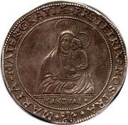 Italy Ducatone Carlo II Gonzaga ND KM# 157 MARIA MATER GRATIÆ PROTETRIX NOSTRA MANTVA(E) coin reverse Italy Ducatone Carlo II Gonzaga ND KM# 157 MARIA MATER GRATIÆ PROTETRIX NOSTRA MANTVA(E) coin reverse