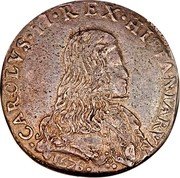 Italy Filippo Carlo II 1676 KM# 92 CAROLVS II REX HISPANIARVM 1676 coin obverse Italy Filippo Carlo II 1676 KM# 92 CAROLVS II REX HISPANIARVM 1676 coin obverse