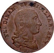 Italy Grano Ferdinando IV 1797 P//RC KM# 220 FERDINAN IV SICILIAR REX coin obverse Italy Grano Ferdinando IV 1797 P//RC KM# 220 FERDINAN IV SICILIAR REX coin obverse