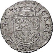 Italy Lira Carlo I 1633 KM# 149 CAR I D G D M ET M F E C FIDES coin obverse Italy Lira Carlo I 1633 KM# 149 CAR I D G D M ET M F E C FIDES coin obverse