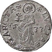 Italy Lira Carlo I 1633 KM# 149 SANCTA LVCIA 16 33 coin reverse Italy Lira Carlo I 1633 KM# 149 SANCTA LVCIA 16 33 coin reverse