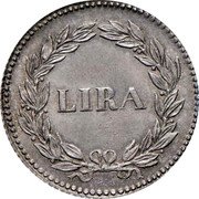 Italy Lira Carlo II 1838 C# 40 LIRA coin reverse Italy Lira Carlo II 1838 C# 40 LIRA coin reverse