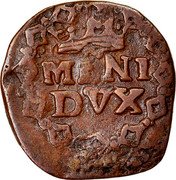 Italy Quattrino Carlo VI 1736 KM# 144 MLNI DVX coin reverse