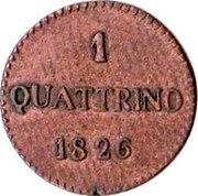 Italy Quattrino Carlo II. Lucca 1826 KM# A31 1 QUATTRINO 1826 coin reverse