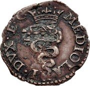 Italy Quattrino Filippo IV ND KM# 32 MEDIOLANI DVX E(T) C coin reverse Italy Quattrino Filippo IV ND KM# 32 MEDIOLANI DVX E(T) C coin reverse