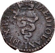 Italy Quattrino Carlo II ND KM# 67 MEDIOLANI DVX ET C coin reverse Italy Quattrino Carlo II ND KM# 67 MEDIOLANI DVX ET C coin reverse