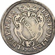 Italy Santacroce Lucca Coinage 1756 KM# 16 LUCENSIS RESPUBLICA 1756 coin obverse Italy Santacroce Lucca Coinage 1756 KM# 16 LUCENSIS RESPUBLICA 1756 coin obverse