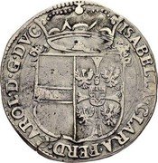 Italy Scudo Ferdinando Carlo Gonzaga 1666 KM# 206 ISABELLA CLARA FERD CAROL D G DVG coin obverse Italy Scudo Ferdinando Carlo Gonzaga 1666 KM# 206 ISABELLA CLARA FERD CAROL D G DVG coin obverse