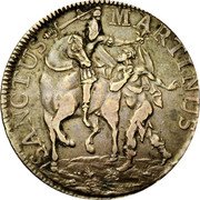Italy Scudo Lucca Coinage 1754 KM# 66 SANCTUS MARTINUS coin reverse Italy Scudo Lucca Coinage 1754 KM# 66 SANCTUS MARTINUS coin reverse